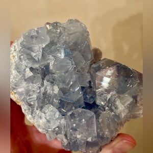 AAA Quality Celestite Geode Cluster, Large Crystal Points >1 lb, Tucson Gem Show